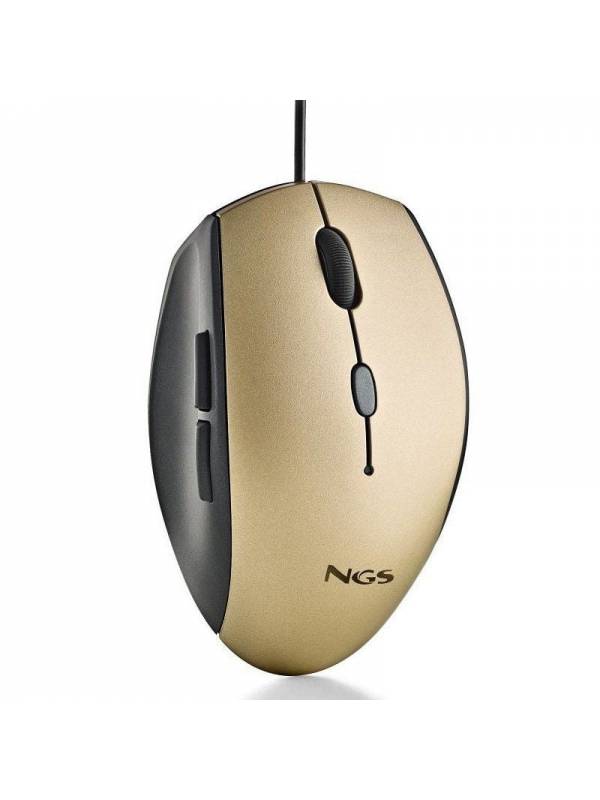 RATON USB NGS MOTH GOLD DORADO 1600DPI CON ADAPT. TYPE C PN: MOTHGOLD EAN: 8435430623376